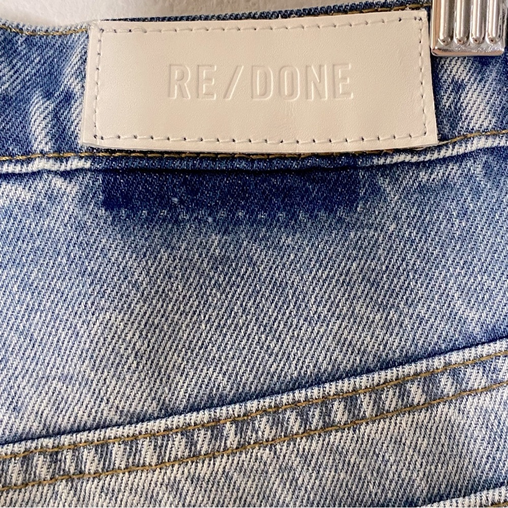 Redone Denim '70s Loose Flare Leg Jeans Indigo Stud - Picture 13 of 15